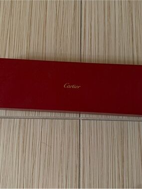 Cartier Red Bracelet / Jewelry Box w/ Gold Script Logo